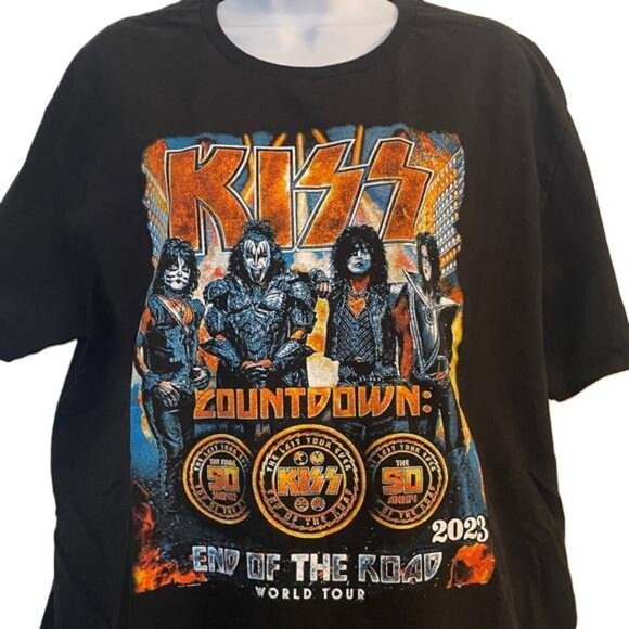 KISS Countdown End of the Road World Tour 2003 Graphic T-Shirt, Large - Picture 2 of 6